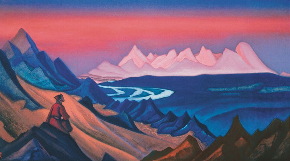 Himalayan peaks under storm light — the landscape onto which the Agartha and Shambhala legends were mapped